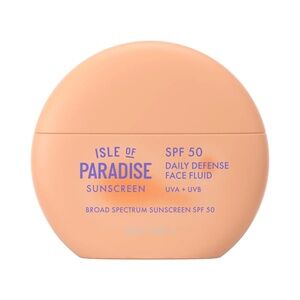 Isle of Paradise Sunscreen, SPF 50 Daily Defense Face Fluid, NEW/Sealed, Full Sz